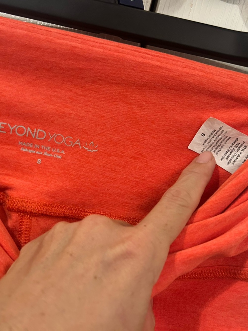 Beyond Yoga Coral-Orange Biker Shorts